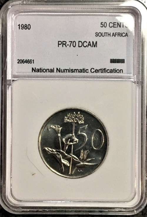 R S A - PROOF DCAM  50 CENT 1980 GRADED PR-70 PEFECT GRADE NNC