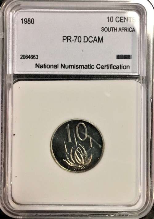 R S A - PROOF DCAM  10 CENT 1980 GRADED PR-70 PEFECT GRADE NNC
