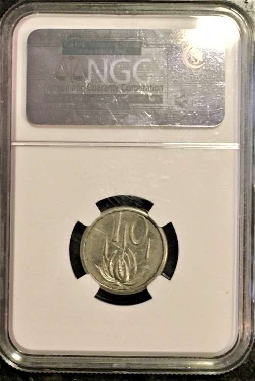 R S A -  10 CENT --1965 GRADED AU NGC LOOKS LIKE ERROR COIN (RIM)