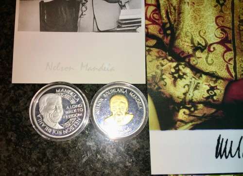 MANDELA COLLECTION EVERYTHING NELSON MANDELA PHOTOS,POST CARDS, STAMPS, COINS AND MEDALLION`S