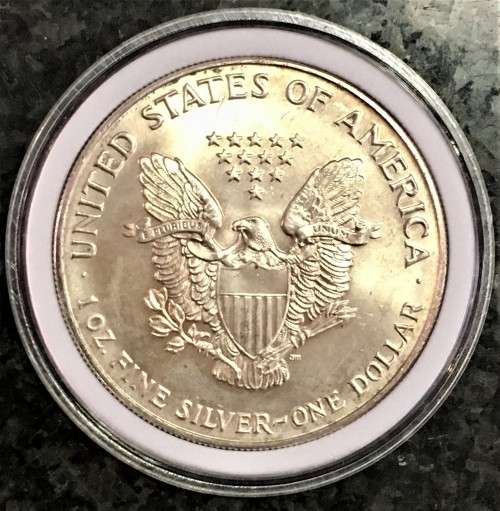 U S A SILVER 1 DOLLAR 1OZ PURE SILVER .999 WALKING LIBERTY 1993 BRILLIANT UNC COMES WITH CAPSULE
