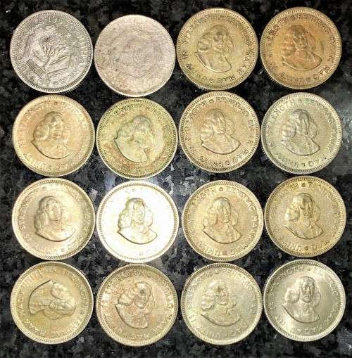 R S A & S A UNION SILVER SET 6D SIXPENCE & 5 CENT 1950-1964 --50%SILVER (1 BID TAKES ALL)