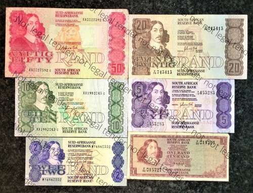 REPLACEMENT NOTES COMPLETE SET OF GPC DE KOCK  R50 XX TO R2 WY,,,1980s(R1 - Z32 -DE JONGH)