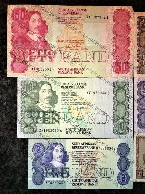 REPLACEMENT NOTES COMPLETE SET OF GPC DE KOCK  R50 XX TO R2 WY,,,1980s(R1 - Z32 -DE JONGH)