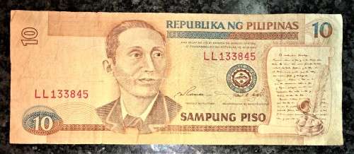 PHILLIPINES 10 PISO 1990