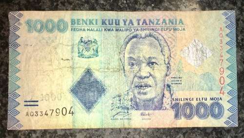 TANZANIA 1000 SHILLINGS ND 2010