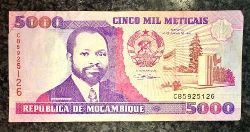 MOZAMBIQUE 5000 METICAIS 1991