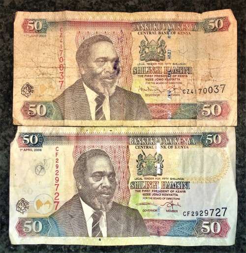 KENYA SET 50 SHILLINGI TWO DIFFERENT SIGNATURE 2006-2009(1 BID TAKES ALL)
