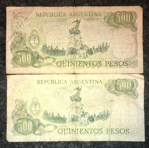 ARGENTINA 500 PESOS 2 DIFFERNT SIGNATURE ND(1 BID TAKES ALL)