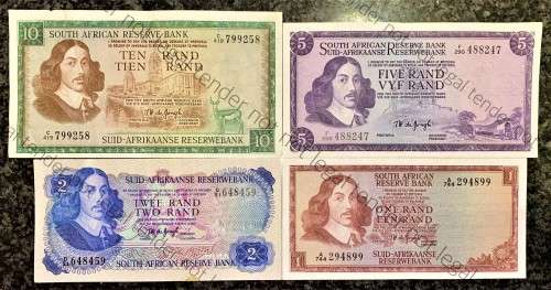 COMPLETE SET OF TW DE JONGH R10 TO R1  AU-VF+ 1967-1975(1 BID TAKES ALL)