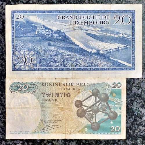 BELGIUM / LUXEMBOURG SET 20 FRANCS 1966 & 1964 ( 1 BID TAKES ALL)