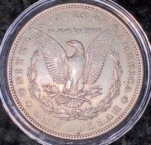 U S A  1 DOLLAR  SILVER MORGAN DOLLAR1889 PHILADELPHIA MINT IN CAPSULE