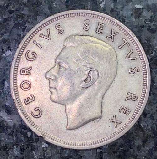 S A UNION SILVER 5 SHILLING 1952 -- SILVER CROWN