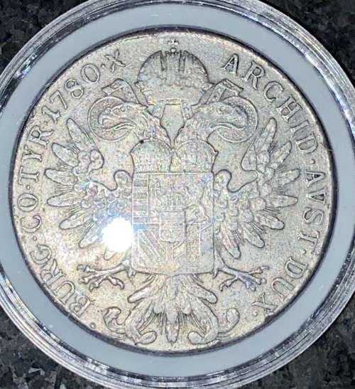 AUSTRIAN SILVER THALER 1780 MOTHER THERESA COMES WITH CAPSULE