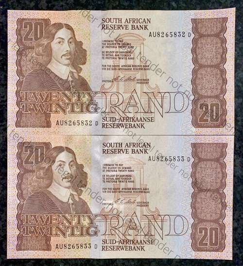 CL STALS R20 IN SEQUENCE AU8265832-833 AUNC 1ST ISSUE 1990 (1 BID TAKES ALL))
