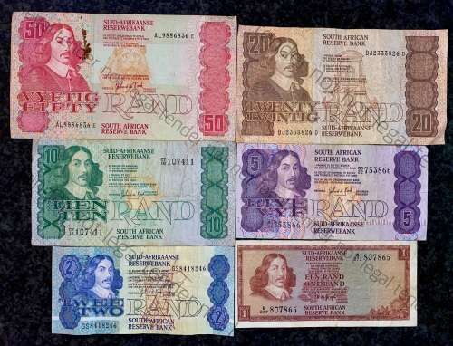 SET OF VARIOUS GOVERNORS & DECIMALS R50 TO R1   (1 BID TAKES ALL)