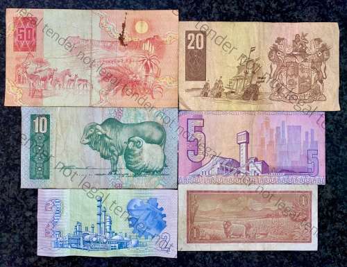 SET OF VARIOUS GOVERNORS & DECIMALS R50 TO R1   (1 BID TAKES ALL)