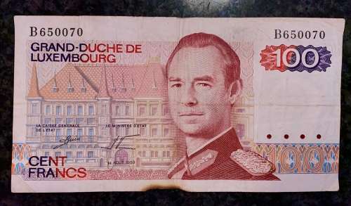 LUXEMBOURG 100 FRANCS 1980