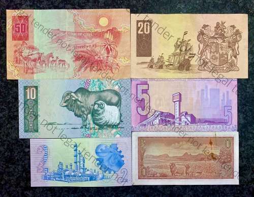 COMPLETE SET OF CL STALS & DECIMALS  R50 TO R2 AA --1990 [R1 T.W DE JONGH 1967] HIGHER GRADE NOTES