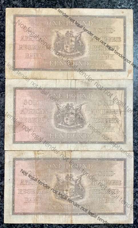 MH DE KOCK SET 1 POUND 1945 -A148, 1946 -A166 & 1947 -A183 E/A FIRST ISSUE (1 BID TAKES ALL)