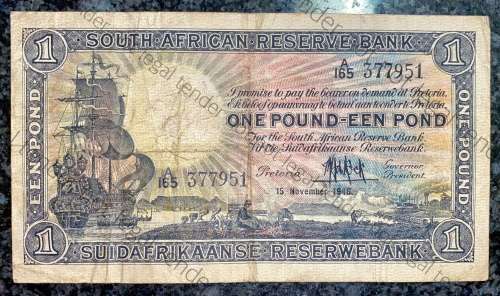 MH DE KOCK 1 POUND 1946 E/A 1ST ISSUE  A165
