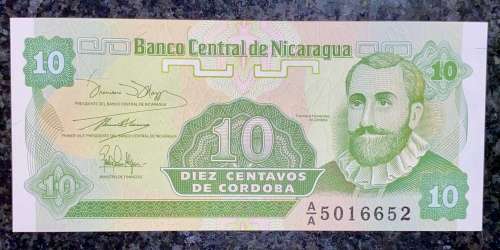 NICARAGUA 10 CENTAVOS AA UNC 1991
