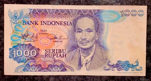 INDONESIA 1000 RUPIAH 1980 EF+