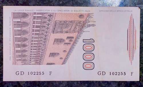 ITALY 1000 LIRE 1982