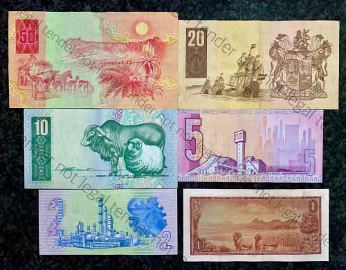 COMPLETE SET OF GPC DE KOCK & DECIMALS R50 TO R2 - 1980s AU-EF (R1 TW DE JONGH 1975(1 BID TAKES ALL)