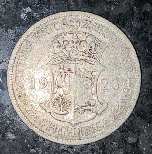 S A UNION SILVER 2 1/2 SHILLING 1923 SILVER 80%