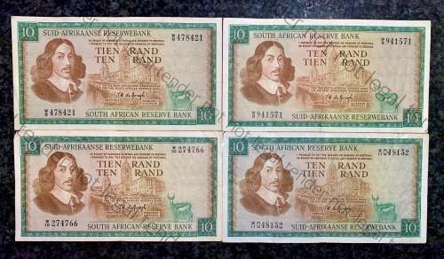 REPLACEMENT NOTE SET TW DE JONGH R10 W8, W9, W10 & W11 SPRINGBUCK WTM 1ST ISSUE 1967
