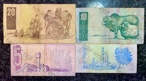 COMPLETE SET OF TW DE JONGH & DECIMALS R20 D2 TO R2 A14,,,1978---4TH ISSUE ( 1 BID TAKES ALL)