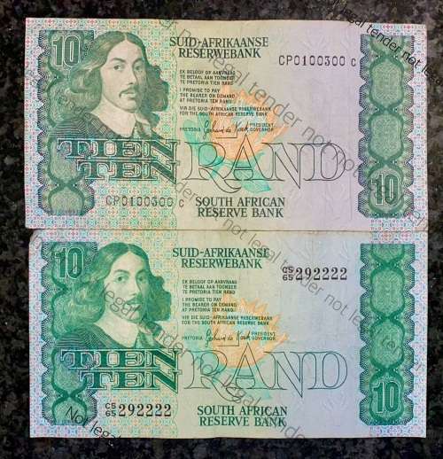 GPC DE KOCK R10 INTERESTING SERIAL NUMBERS(1 BID TAKES ALL)