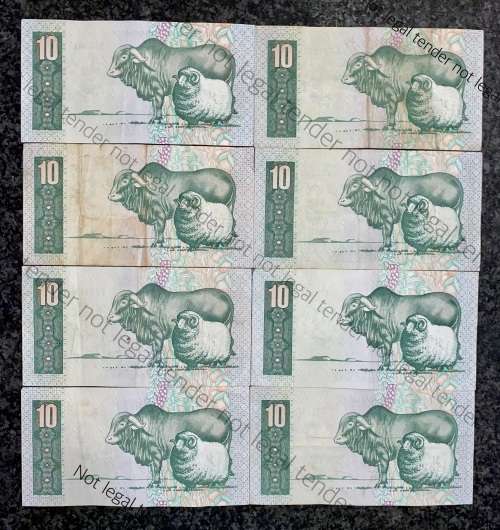 TW DE JONGH R10 -C3, C5, C6, C9, C10, C14, C15 & C16- 4TH ISSUE 1978 (1 BID TAKES ALL 8 NOTES)