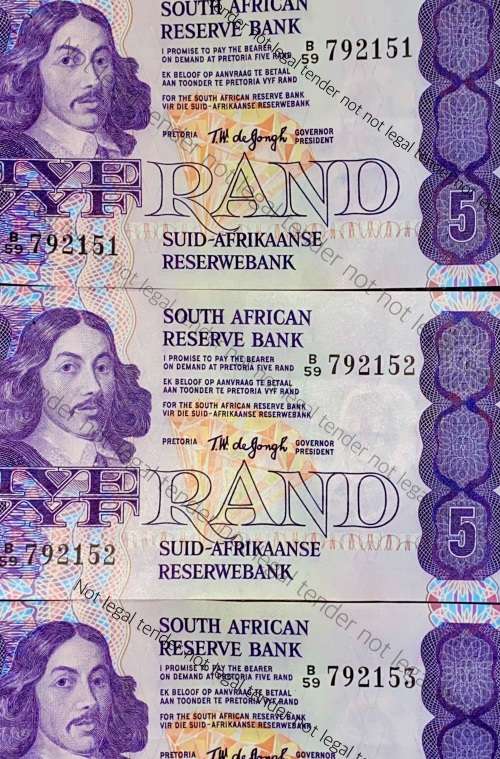TW DE JONGH R5 IN SEQUENCE B59/792151-153 --  4TH ISSUE 1978 E/A(1 BID TAKES ALL))