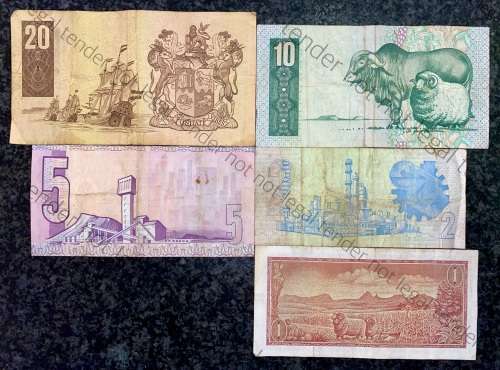 COMPLETE SET OF TW DE JONGH & DECIMALS R20 TO R2,,,1978---4TH ISSUE & R1 -1967 ( 1 BID TAKES ALL)