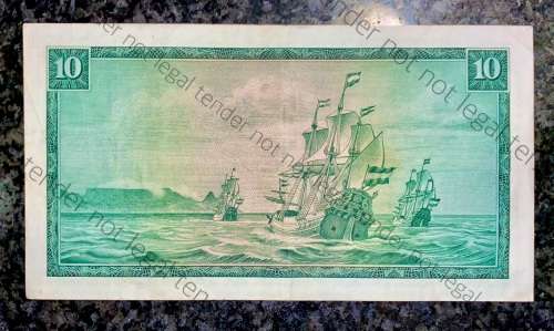 REPLACEMENT NOTE TW DE JONGH R10 W6 SPRINGBUCK 1ST ISSUE 1967 A/E