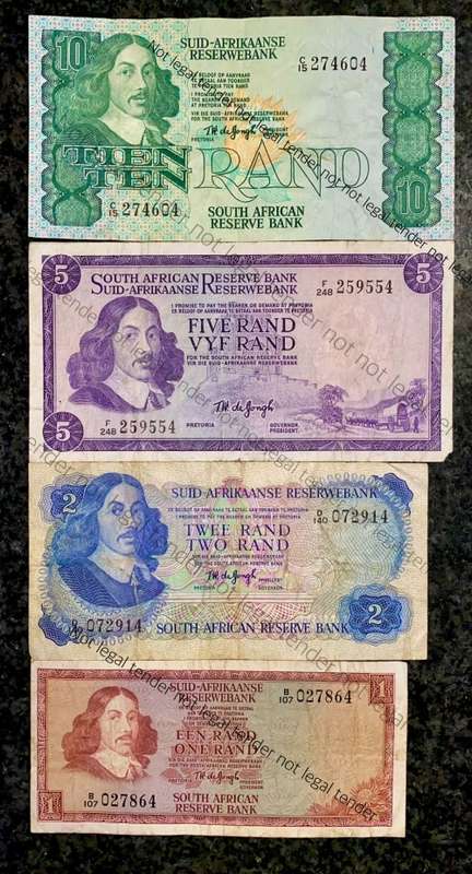 TW DE JONGH SET R10 TO R1 - 1970-1978 ( 1 BID TAKES ALL)