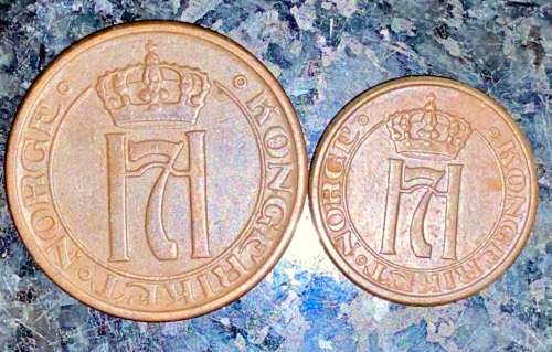 NORWAY SET 2 ORE 1950 & 1 ORE 1952 (1 BID TAKES ALL)