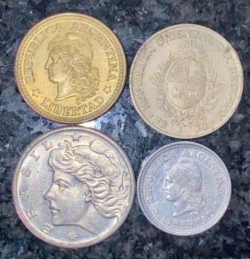 SET OF VARIOUS COINS ARGENTINA, BRASIL (1 BID TAKES ALL)