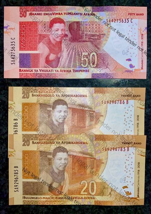 L KGANYAGO SET UNC 2ND ISSUE YOUNG MANDELA 2018 (MANDELA WTM) 1 BID TAKES ALL