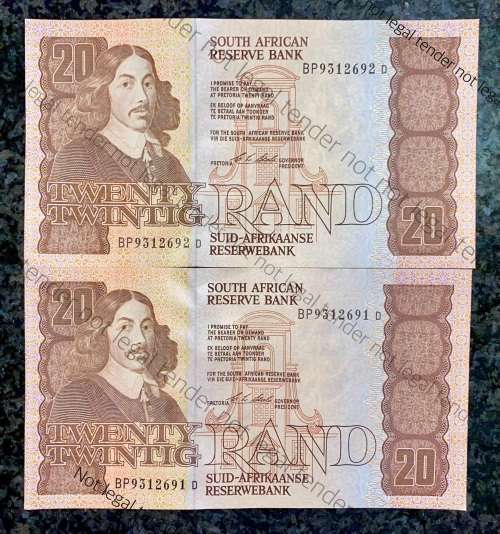 CL STALS R20 IN SEQUENCE BP9312691-692 E/A UNC FIRST ISSUE 1990( 1 BID TAKES ALL)