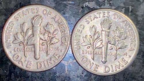 U S A  1 DIME - 10 CENT 1974 & 1975(1 BID TAKES ALL)