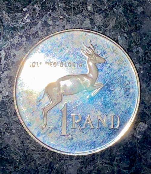 SOUTH AFRICA PROOF SILVER  R1 --1983--  PROOF COIN CAPSULE