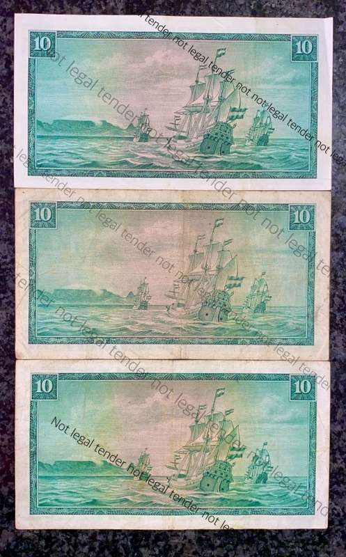 REPLACEMENT NOTES SET TW DE JONGH R10 - W6, W8 & W10 SPRINGBUCK WTM 1ST ISSUE 1967