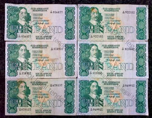 TW DE JONGH R10 -- 4TH ISSUE 1978 (1 BID TAKES ALL 6 NOTES)