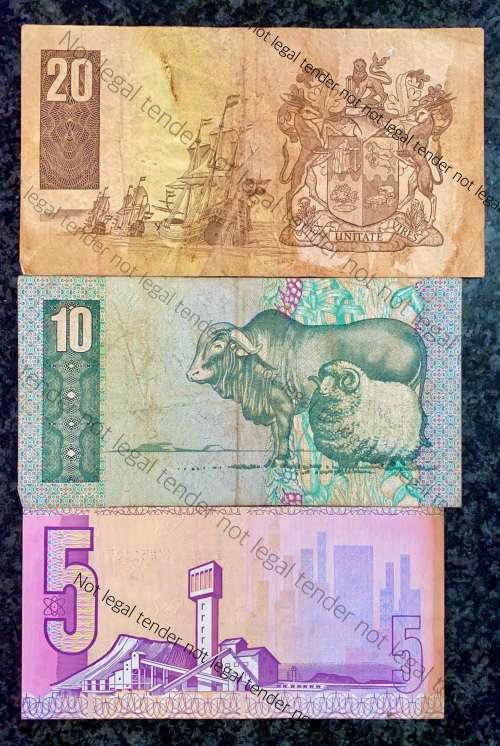 REPLACEMENT NOTE SET CL STALS R20 --XX-- R10 --XX & R5 --XX FIRST ISSUE 1990( 1 BID TAKES ALL)