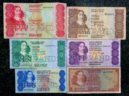 COMPLETE SET OF GPC DE KOCK & DECIMALS R50AA TO R2A,,,1980s (R1A TW DE JONGH 1975) 1 BID TAKES ALL)