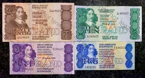 COMPLETE SET OF TW DE JONGH & DECIMALS R20, R10 C24, R5 B3 & R2 A11 -- 4TH ISSUE( 1 BID TAKES ALL)