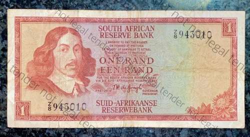 REPLACEMENT NOTES TW DE JONGH R1 --Z8-- SPRINGBUCK WTM 1ST ISSUE 1967( 1 BID TAKES ALL)